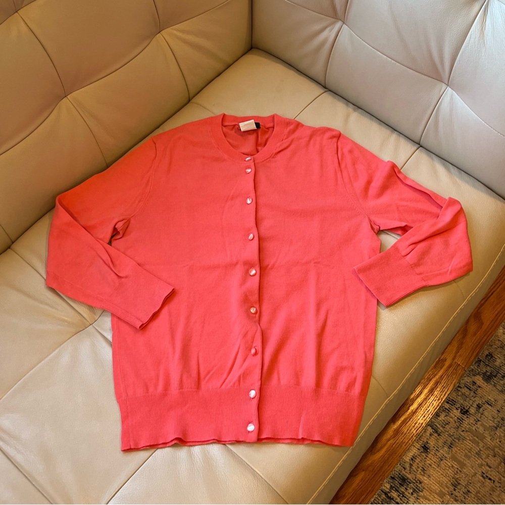 Salmon 3/4 Sleeve J. Crew Cardigan